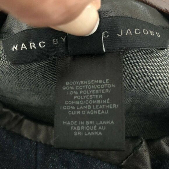 Marc Jacobs Denim And Leather Jacket SZ 2 Fitted. Leather Trim - Picture 8 of 10